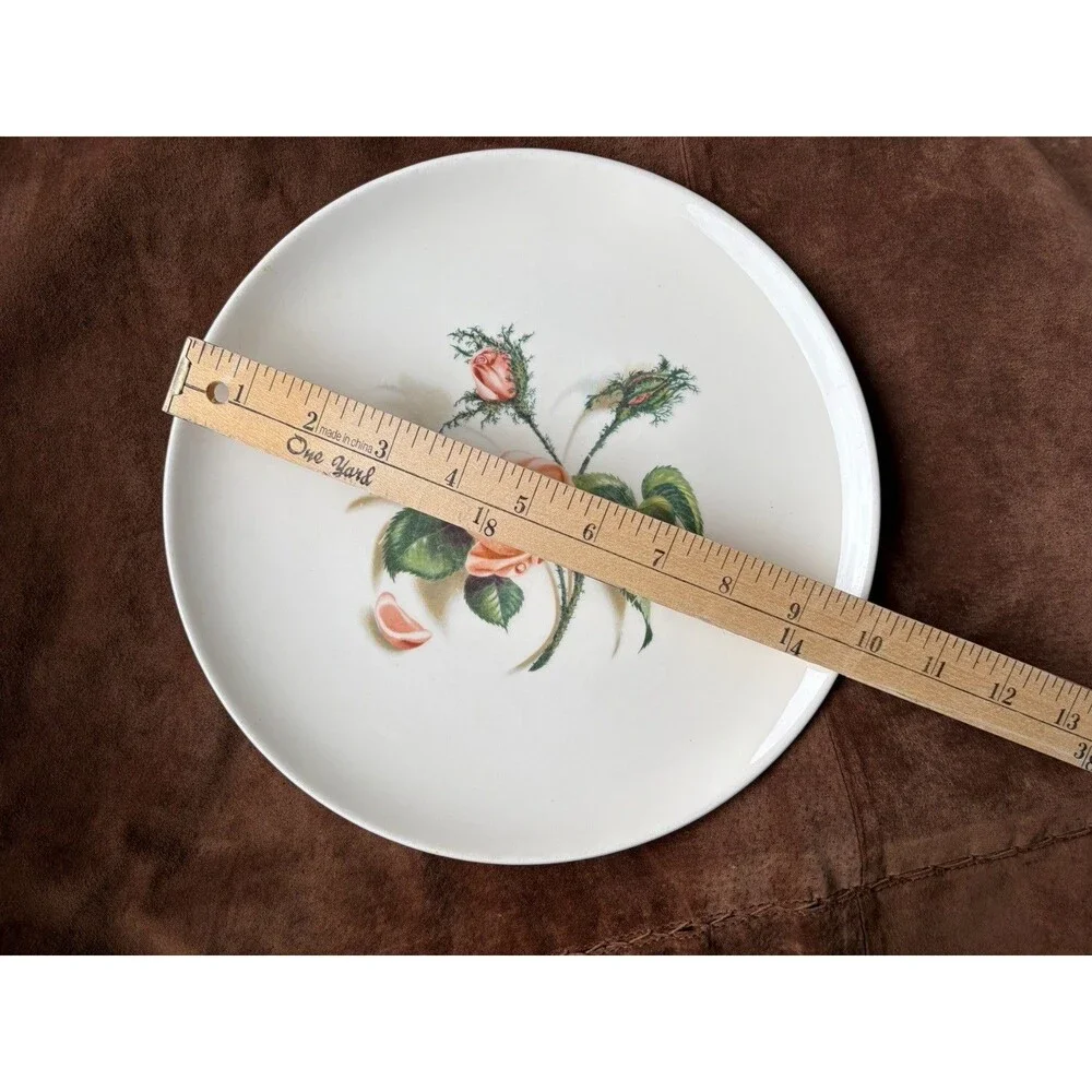 Vintage Universal Ballerina Dinner Plate 10” Rose Floral Permacal  USA MCM 1950